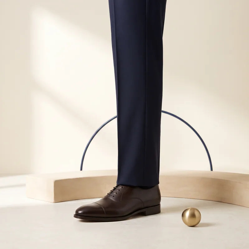 No Break trouser hem meeting the shoe
