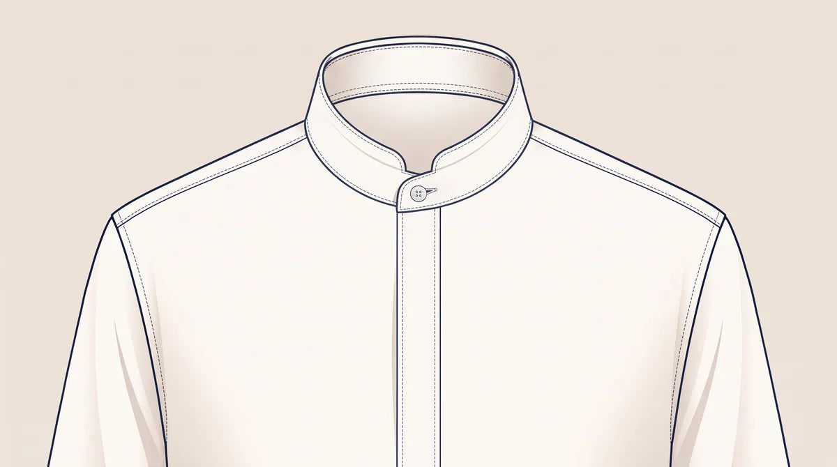 Band Collar dress-shirt collar viewed from the front