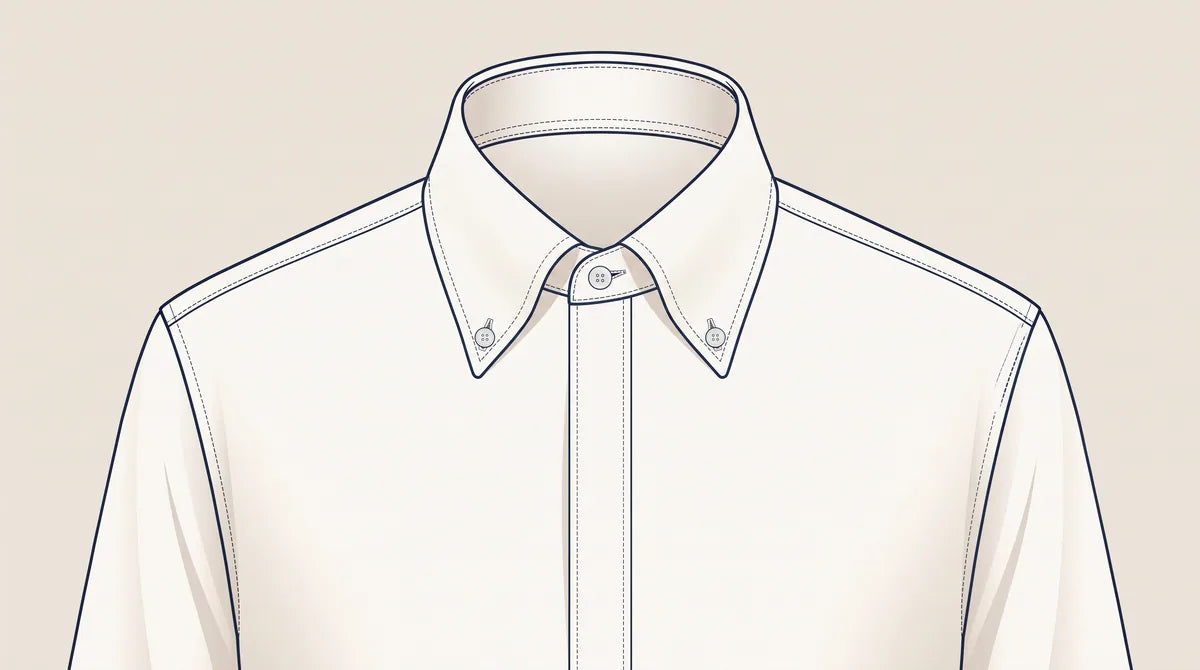 Button-Down dress-shirt collar viewed from the front