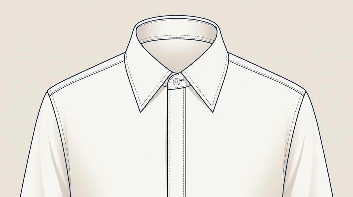 Point dress-shirt collar viewed from the front