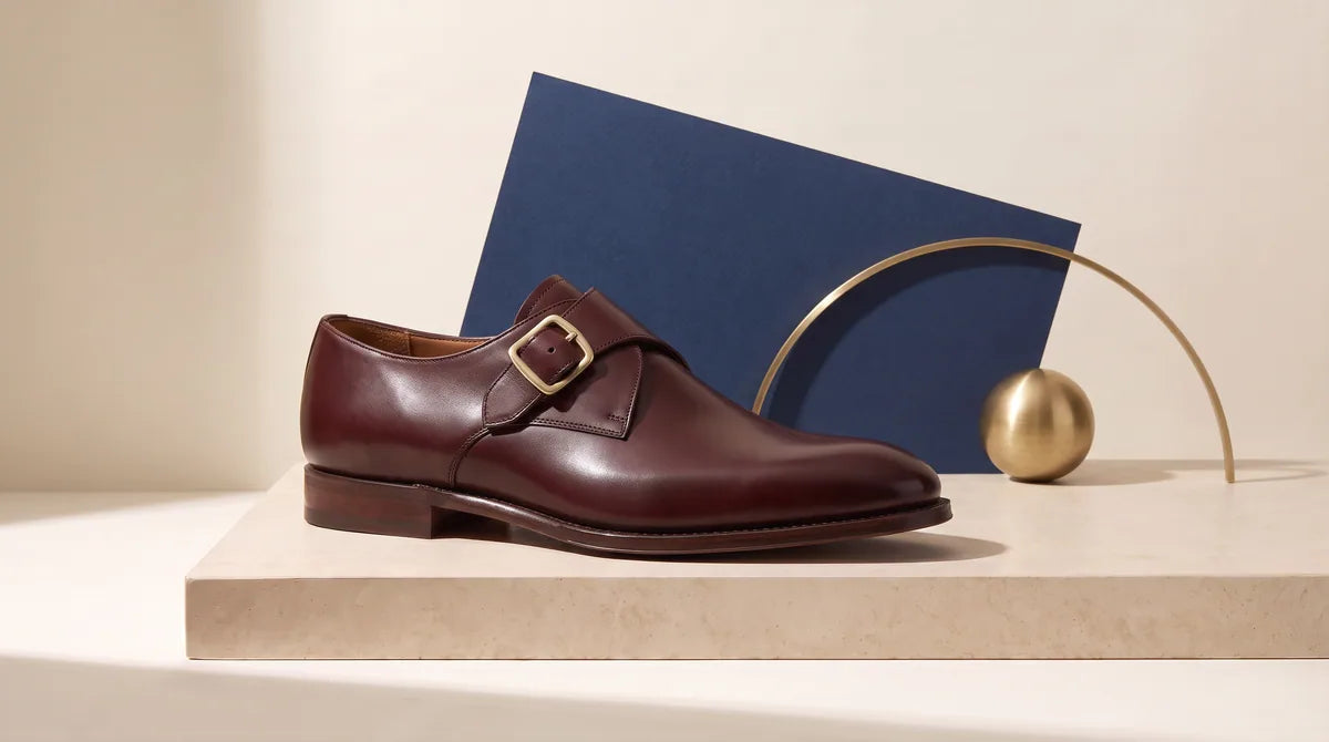 Monk Strap footwear in a refined studio setting