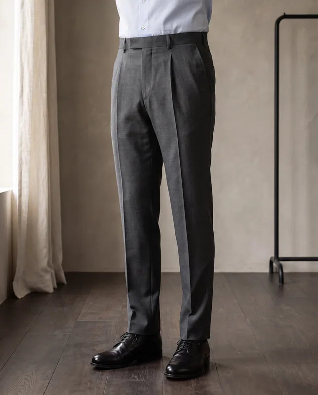 Straight trouser silhouette with a balanced leg opening