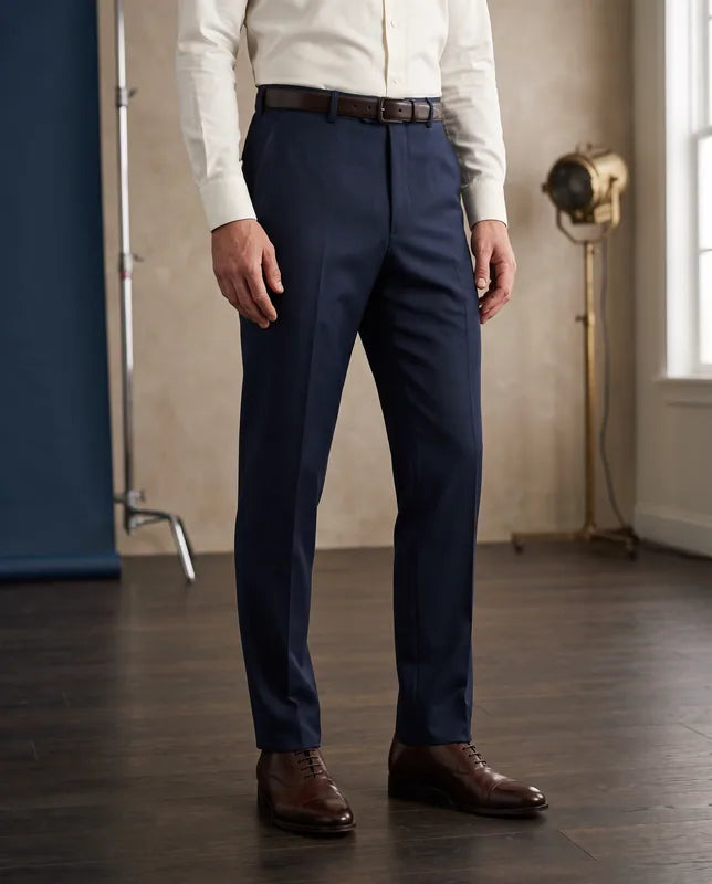 Tailored trouser silhouette with a closer line through the leg