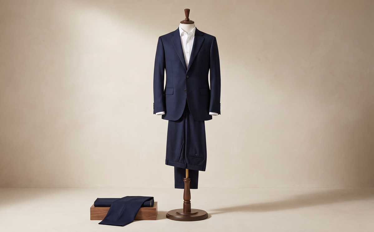 Matching suit jacket and trousers displayed together