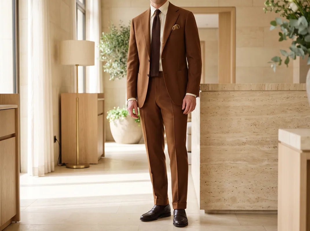 Tonal tailoring in layered cream, brown and espresso shades