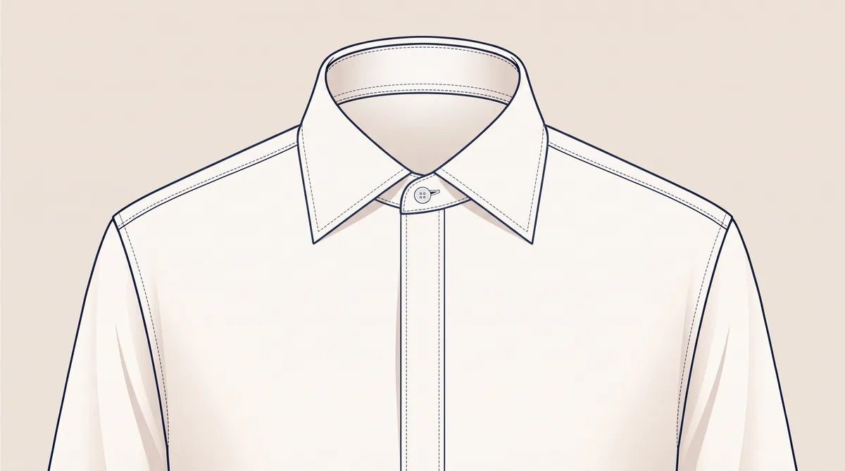 Cutaway dress-shirt collar viewed from the front