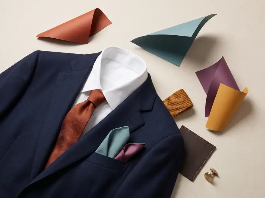 Seasonal Accent tailored outfit with coordinated shirt, neckwear and accessories