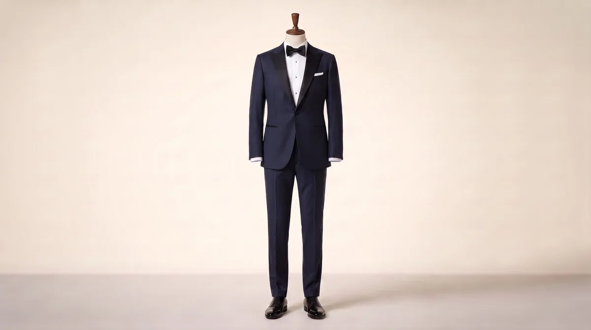 Black-Tie Optional outfit on a headless tailoring mannequin